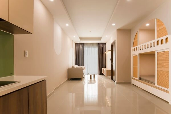 2 BHK apartment living room with modern furnishing in Calangute, Goa