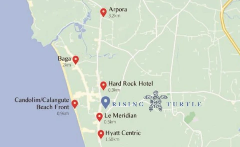 Rising Turtle Goa location Map