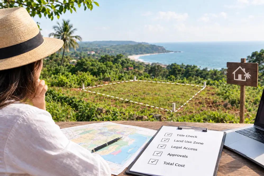 Goa plot with a boundary wall and a lawyer checking the survey number