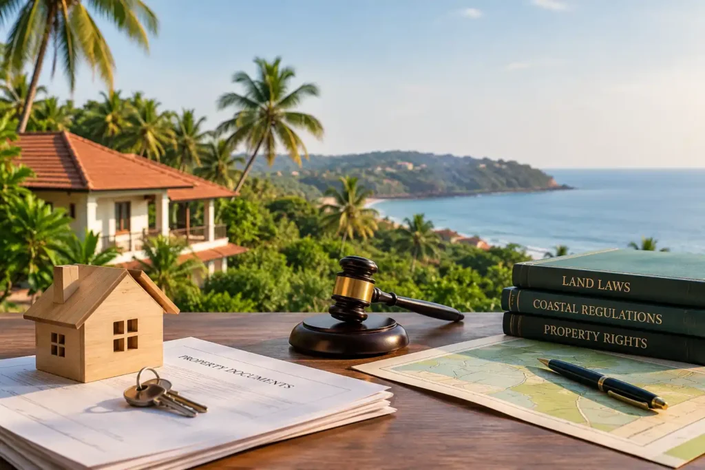 Villas and residential plots near the coast in North Goa surrounded by palm trees