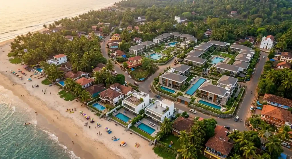 Modern holiday villa with a private pool in Goa, popular as a second home and rental property